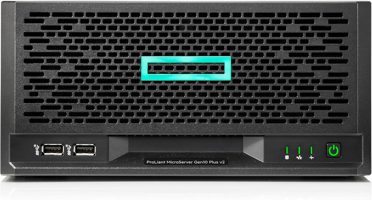 سرور ایستاده اچ پی ای ProLiant MicroServer Gen10 Plus v2 با یک پردازنده Intel Xeon E2314، تک پردازنده 4 هسته ای، 16 گیگابایت رم، VROC، چهار محفظه درایو LFF بدون اتصال گرم، منبع تغذیه خارجی 180 واتی (HPE Smart Choice P69101-005)