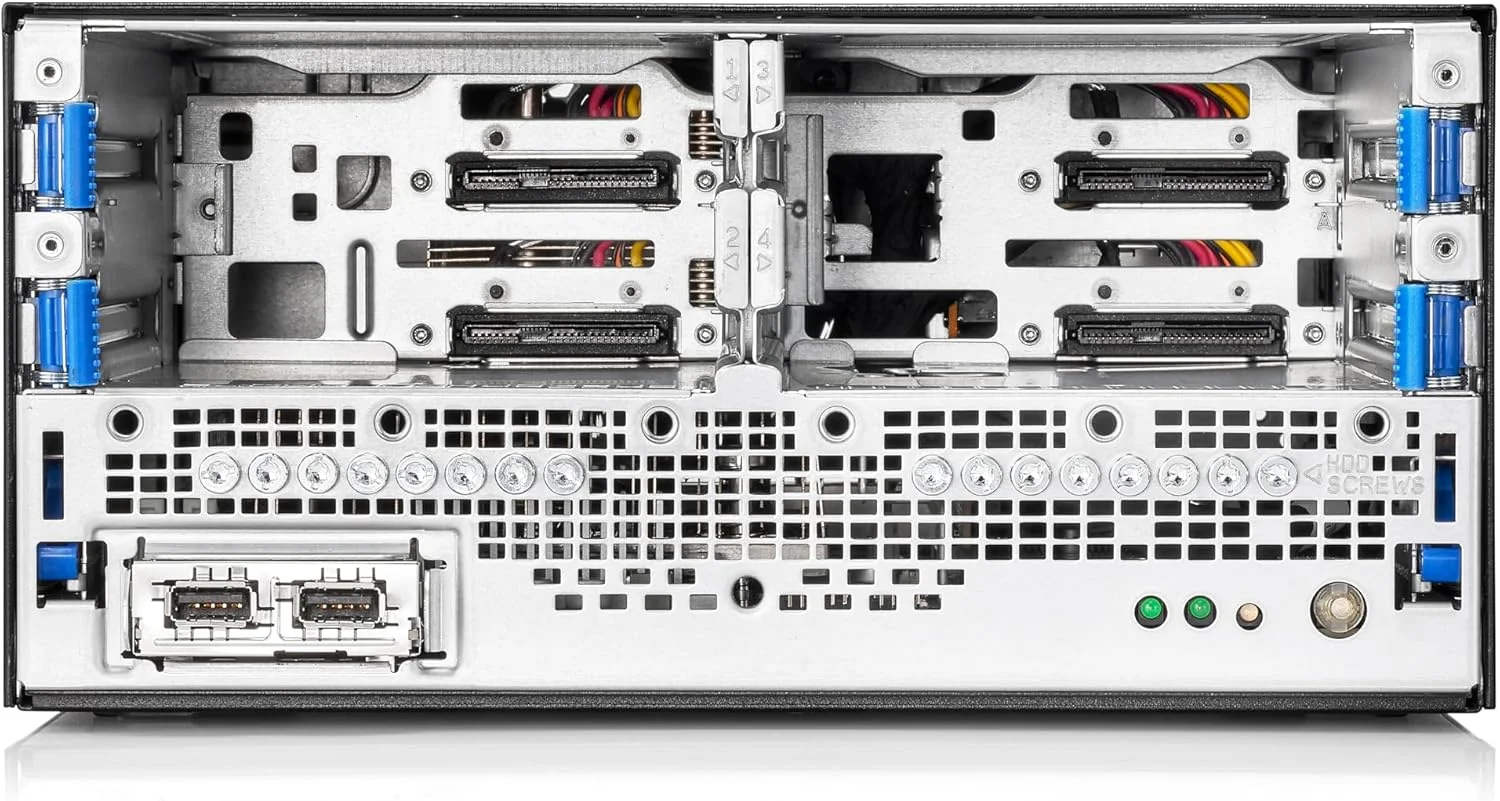 سرور ایستاده اچ پی ای ProLiant MicroServer Gen10 Plus v2 با یک پردازنده Intel Xeon E2314، تک پردازنده 4 هسته ای، 16 گیگابایت رم، VROC، چهار محفظه درایو LFF بدون اتصال گرم، منبع تغذیه خارجی 180 واتی (HPE Smart Choice P69101-005)