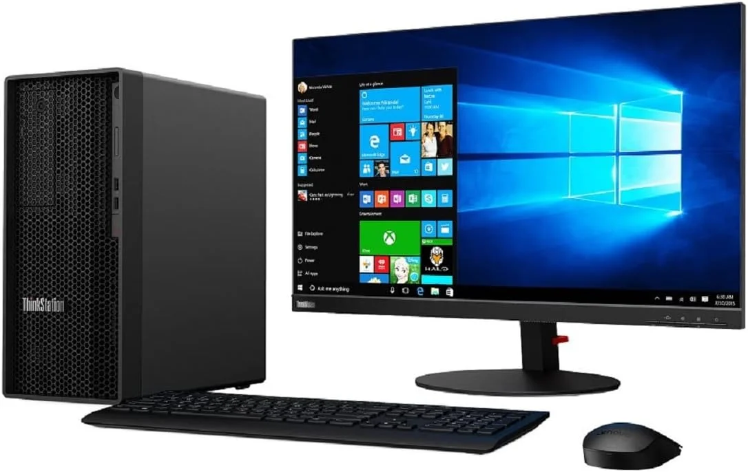 Lenovo ThinkStation P350 Tower i5-11500 با 16 گیگابایت رم، 512 گیگابایت SSD و ویندوز 10 پرو مدل 30E3004SGE، مشکی