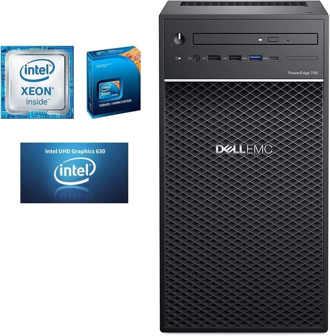 سرور Dell PowerEdge T40، BTX Intel Xeon (E-2224G 3.5GHz، 8 گیگابایت 2666MT/s DDR4، 1 ترابایت 7.2K RPM SATA)