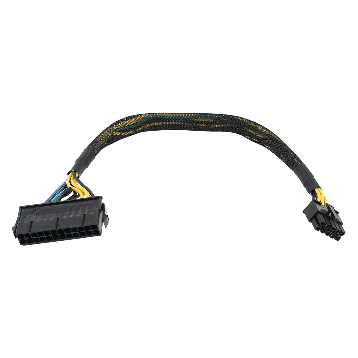 کابل تبدیل 24 پین به 10 پین ATX PSU با روکش بافته شده برای مادربرد و سرورهای کامپیوترهای IBM/Lenovo، طول 12 اینچ