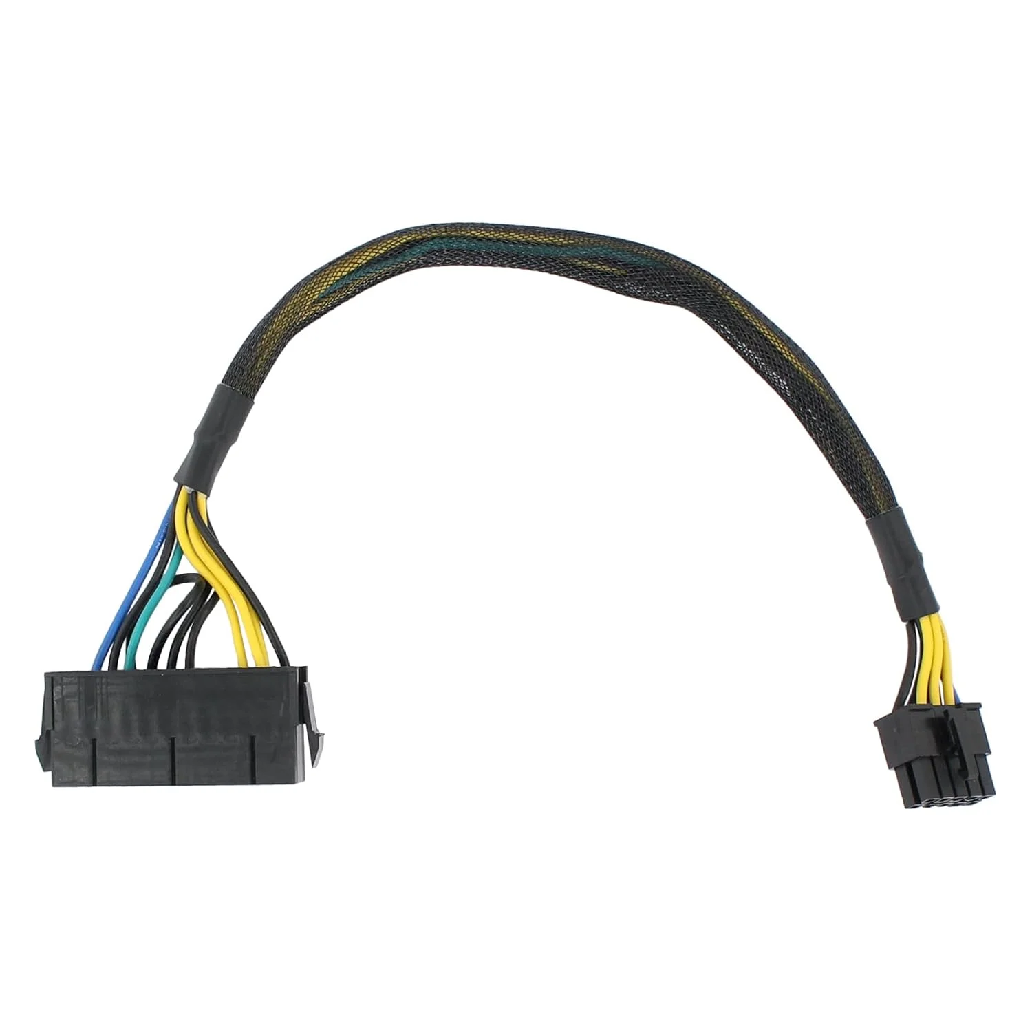 کابل تبدیل 24 پین به 10 پین ATX PSU با روکش بافته شده برای مادربرد و سرورهای کامپیوترهای IBM/Lenovo، طول 12 اینچ کابل تبدیل 24 پین به 10 پین ATX PSU با روکش بافته شده برای مادربرد و سرورهای کامپیوترهای IBM/Lenovo، طول 12 اینچ
