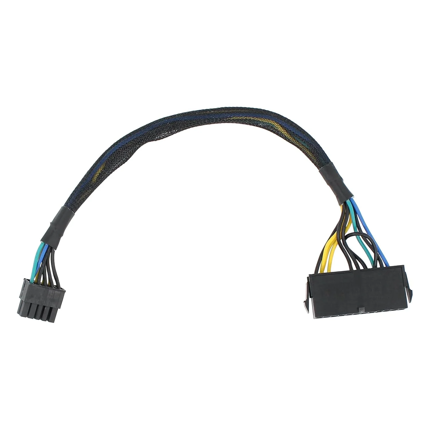 کابل تبدیل 24 پین به 10 پین ATX PSU با روکش بافته شده برای مادربرد و سرورهای کامپیوترهای IBM/Lenovo، طول 12 اینچ کابل تبدیل 24 پین به 10 پین ATX PSU با روکش بافته شده برای مادربرد و سرورهای کامپیوترهای IBM/Lenovo، طول 12 اینچ