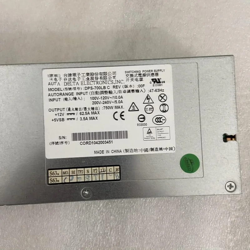 منبع تغذیه سرور LENOVO مدل T350 R350 G7 DPS-700LB C 750W 36001817 تست شده با کیفیت بالا (کمتر از 150 وات)