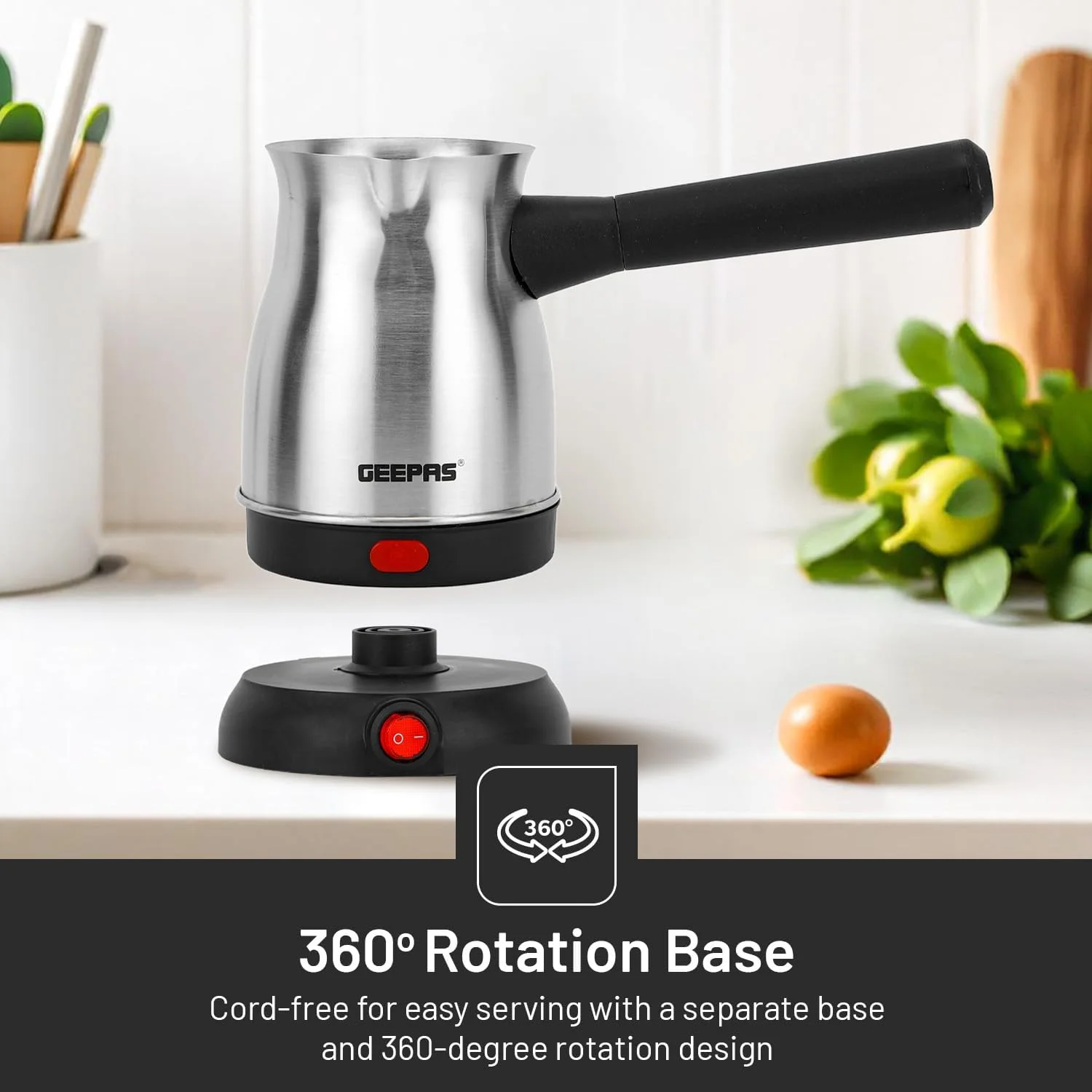 قهوه ساز برقی ترک جیپاس مدل GK38050، استیل ضد زنگ | ظرفیت 0.8 لیتر | چرخش 360 درجه | قطع کن غیر اتوماتیک | کتری قهوه برای خانه و محل کار | دارای گرید غذایی و ایمن برای نوشیدن قهوه ساز برقی ترک جیپاس مدل GK38050، استیل ضد زنگ | ظرفیت 0.8 لیتر | چرخش 360 درجه | قطع کن غیر اتوماتیک | کتری قهوه برای خانه و محل کار | دارای گرید غذایی و ایمن برای نوشیدن