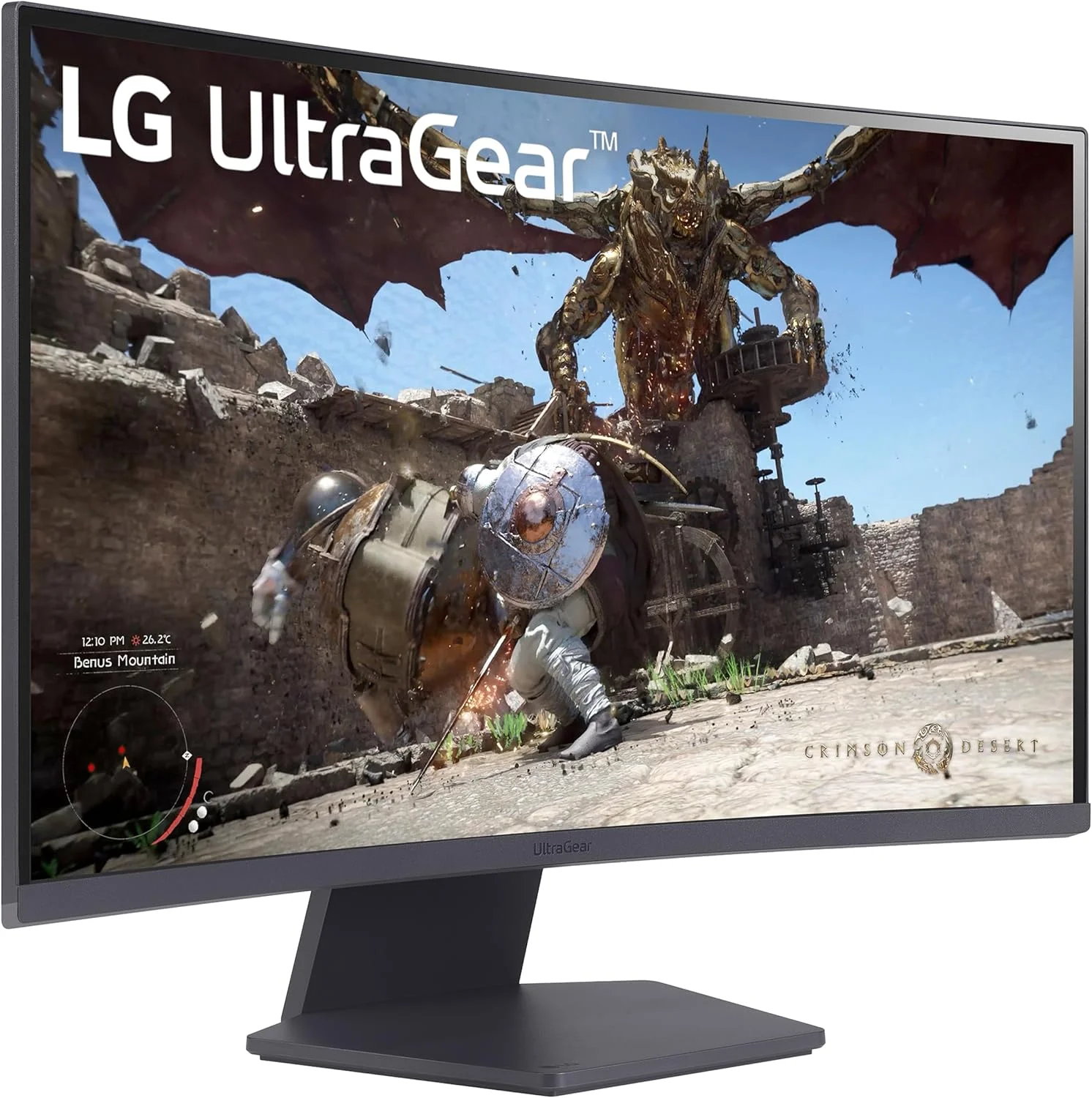 مانیتور گیمینگ خمیده 27 اینچی LG 27GS60QC-B Ultragear QHD (2560x1440) با نرخ 180 هرتز و زمان پاسخگویی 1 میلی‌ثانیه، انحنای 1000R، AMD FreeSync، HDR10، دارای HDMIx2، DisplayPort، طراحی بدون حاشیه، Black Stabilizer، DAS، Crosshair، FPS Counter - مشکی