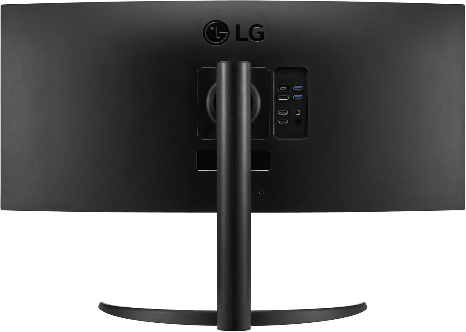 مانیتور خمیده فوق عریض 34 اینچی ال‌جی مدل 34WR55QK-B با رزولوشن WQHD (3440 x 1440)، نرخ تازه‌سازی 100 هرتز، زمان پاسخگویی 5 میلی‌ثانیه، HDR10، حالت Reader، پورت HDMI، DisplayPort، USB Type-C، پایه قابل تنظیم ارتفاع و شیب، مشکی