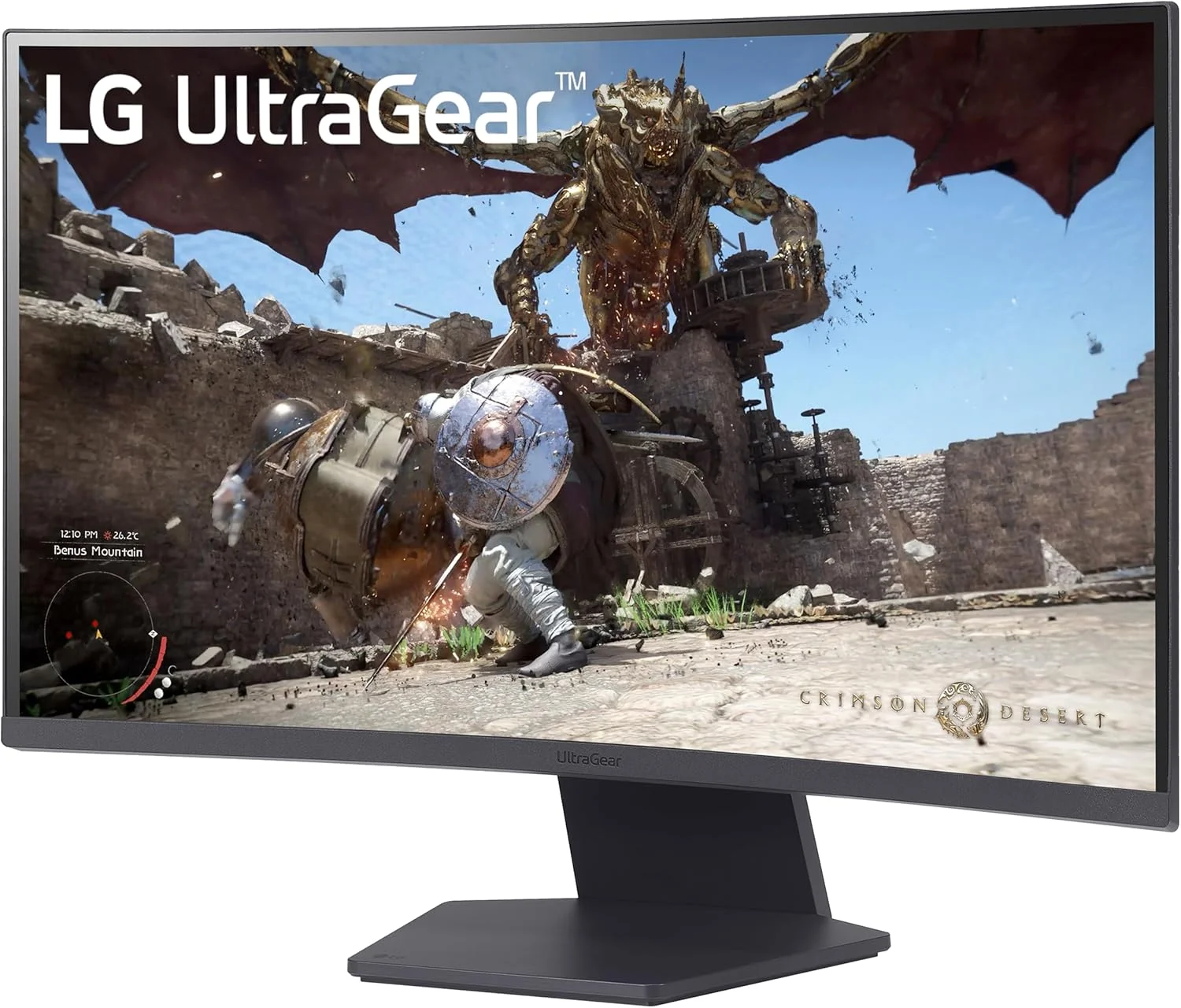 مانیتور گیمینگ خمیده 27 اینچی LG 27GS60QC-B Ultragear QHD (2560x1440) با نرخ 180 هرتز و زمان پاسخگویی 1 میلی‌ثانیه، انحنای 1000R، AMD FreeSync، HDR10، دارای HDMIx2، DisplayPort، طراحی بدون حاشیه، Black Stabilizer، DAS، Crosshair، FPS Counter - مشکی