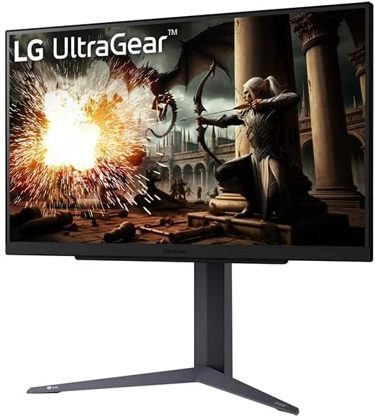 مانیتور گیمینگ 27 اینچی LG مدل 27GS75Q-B UltraGear با رزولوشن QHD (2560x1440)، پنل IPS، نرخ تازه‌سازی 180 هرتز (قابل اورکلاک تا 200 هرتز)، زمان پاسخگویی 1 میلی‌ثانیه GtG، سازگار با NVIDIA G-SYNC، AMD FreeSync، HDR10، دارای پورت‌های DP/HDMI، پایه با قابلیت تنظیم ارتفاع/شیب/چرخش، رنگ مشکی