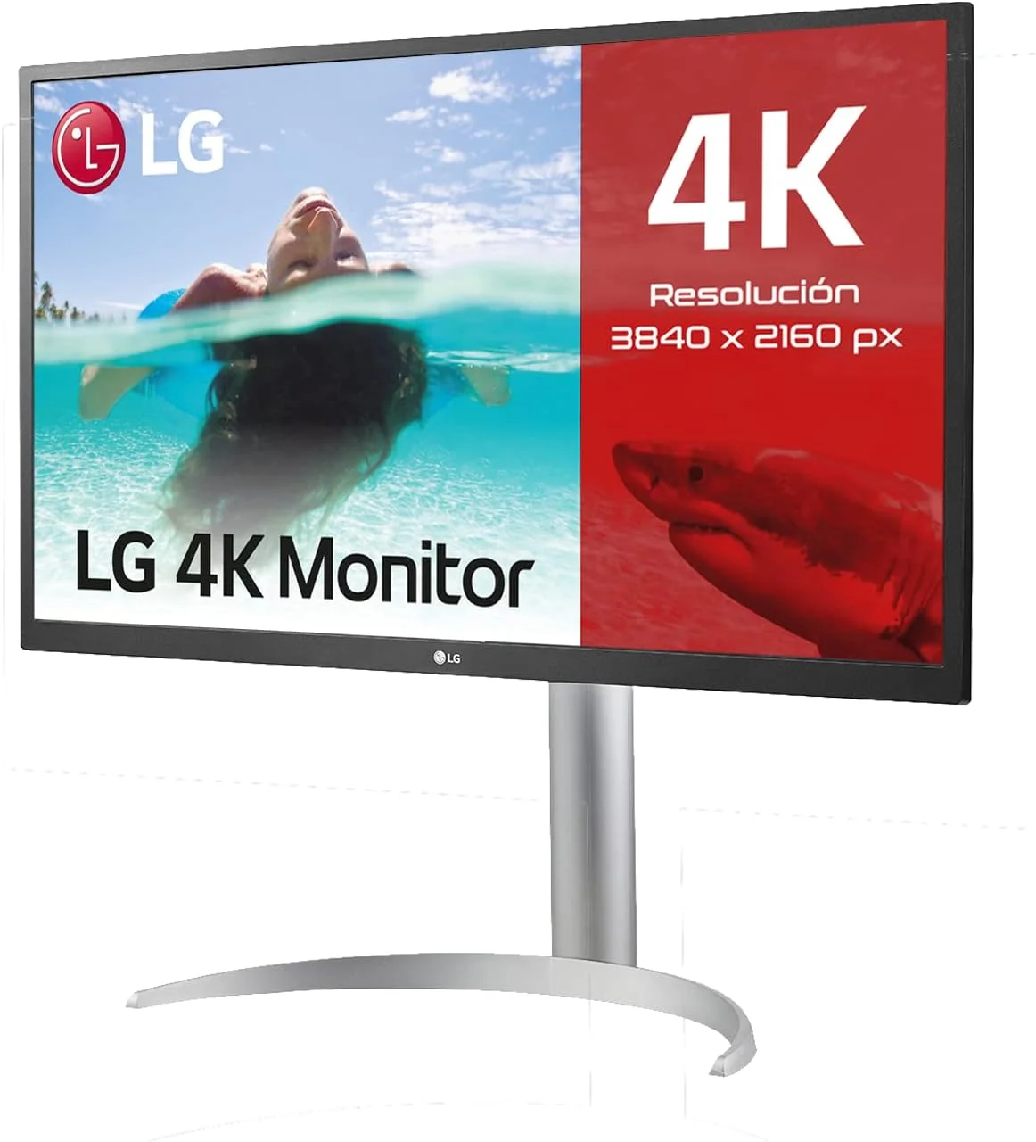 مانیتور ال جی 27UP550N-W سایز 27 اینچ 4K UHD (3840 x 2160) IPS LED HDR با پورت USB-C