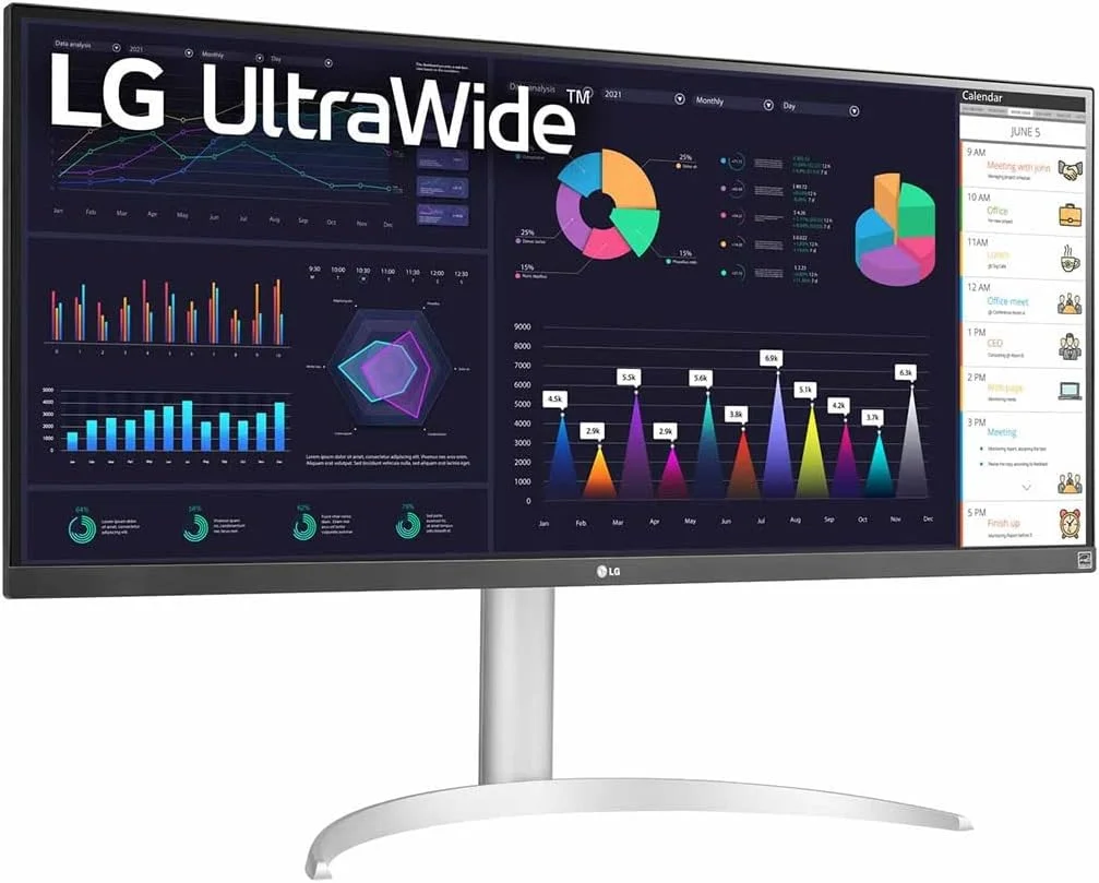 مانیتور فوق عریض 34 اینچی ال‌جی مدل 34WQ650 | نسبت تصویر 21:9، FHD (2560x1080P)، IPS، پوشش 99% sRGB، VESA DisplayHDR™400 | AMD FreeSync™، 1ms MBR، نرخ تازه‌سازی 100 هرتز
