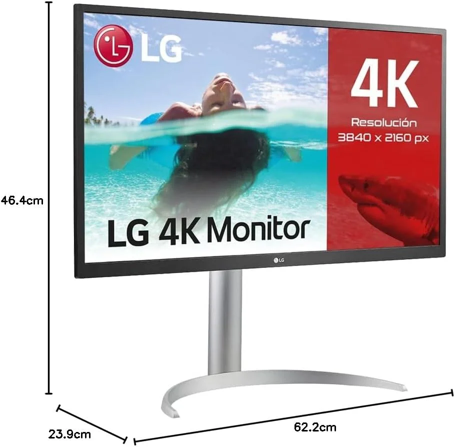 مانیتور ال جی 27UP550N-W سایز 27 اینچ 4K UHD (3840 x 2160) IPS LED HDR با پورت USB-C