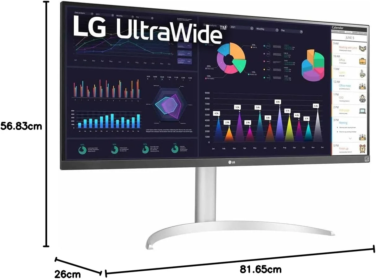 مانیتور فوق عریض 34 اینچی ال‌جی مدل 34WQ650 | نسبت تصویر 21:9، FHD (2560x1080P)، IPS، پوشش 99% sRGB، VESA DisplayHDR™400 | AMD FreeSync™، 1ms MBR، نرخ تازه‌سازی 100 هرتز