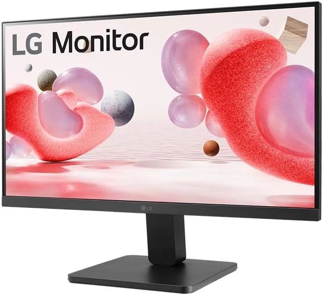 مانیتور کامپیوتر 22 اینچی FHD ال‌جی مدل 22MR410-B، 100 هرتز، 5 میلی‌ثانیه، AMD FreeSync، حالت Reader و Flicker Safe، طراحی بدون حاشیه 3 طرفه، Black Stabilizer، Dynamic Action Sync، HDMI، D-Sub، پایه شیب‌دار، مشکی