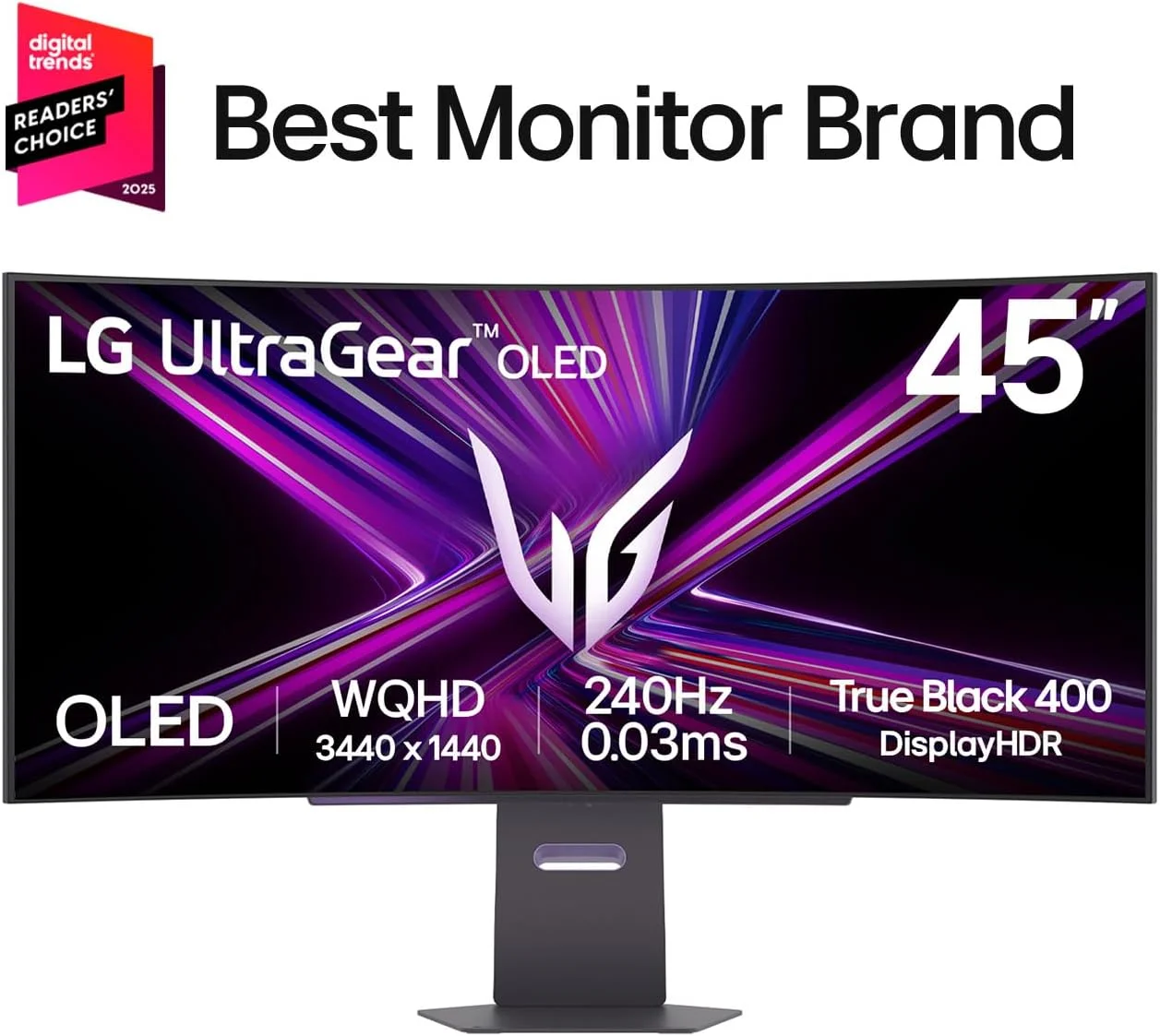 مانیتور گیمینگ هوشمند خمیده اولد LG 45GX90SA-B UltraGear 45 اینچ WQHD (3440x1440) با webOS، نرخ نوسازی 240 هرتز، زمان پاسخگویی 0.03 میلی‌ثانیه، سازگار با NVIDIA G-SYNC، دارای DisplayHDR True Black 400، خروجی هدفون و USB-C