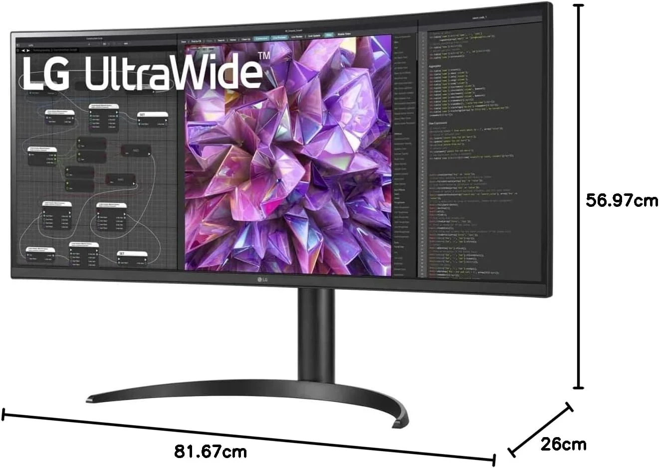 مانیتور فوق عریض 34 اینچی ال‌جی مدل 34WQ75C - WQHD، 3440x1440P، IPS، پوشش 99% sRGB، HDR10، خمیده، طراحی ارگونومیک، USB Type-C، پورت LAN، AMD FreeSync™، MaxxAudio، ویژگی‌های گیمینگ، مشکی