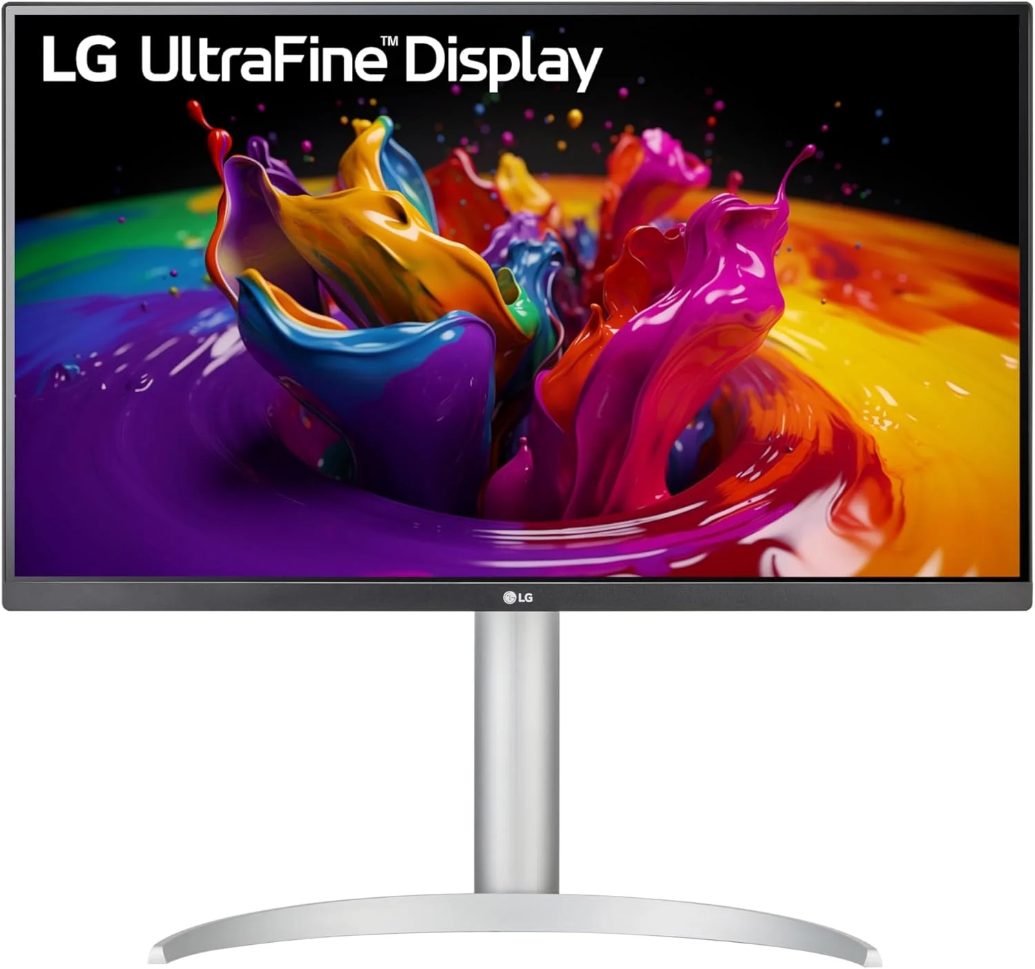 مانیتور ال جی 27UP850-W سایز 27 اینچ UHD (3840 x 2160) با پنل IPS، VESA DisplayHDR 400، پوشش رنگ 95% DCI-P3، USB-C، طراحی تقریبا بدون حاشیه در 3 طرف، پایه قابل تنظیم ارتفاع/چرخش/شیب - نقره ای