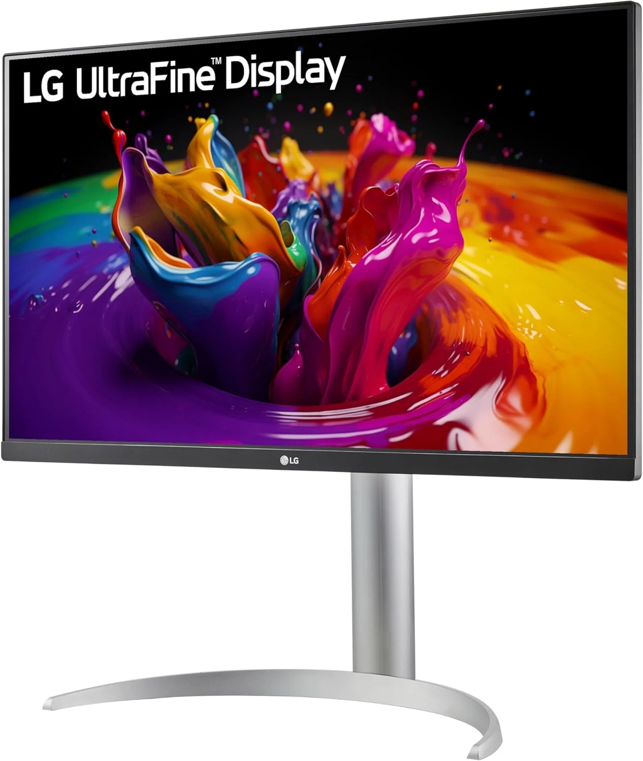 مانیتور ال جی 27UP850-W سایز 27 اینچ UHD (3840 x 2160) با پنل IPS، VESA DisplayHDR 400، پوشش رنگ 95% DCI-P3، USB-C، طراحی تقریبا بدون حاشیه در 3 طرف، پایه قابل تنظیم ارتفاع/چرخش/شیب - نقره ای