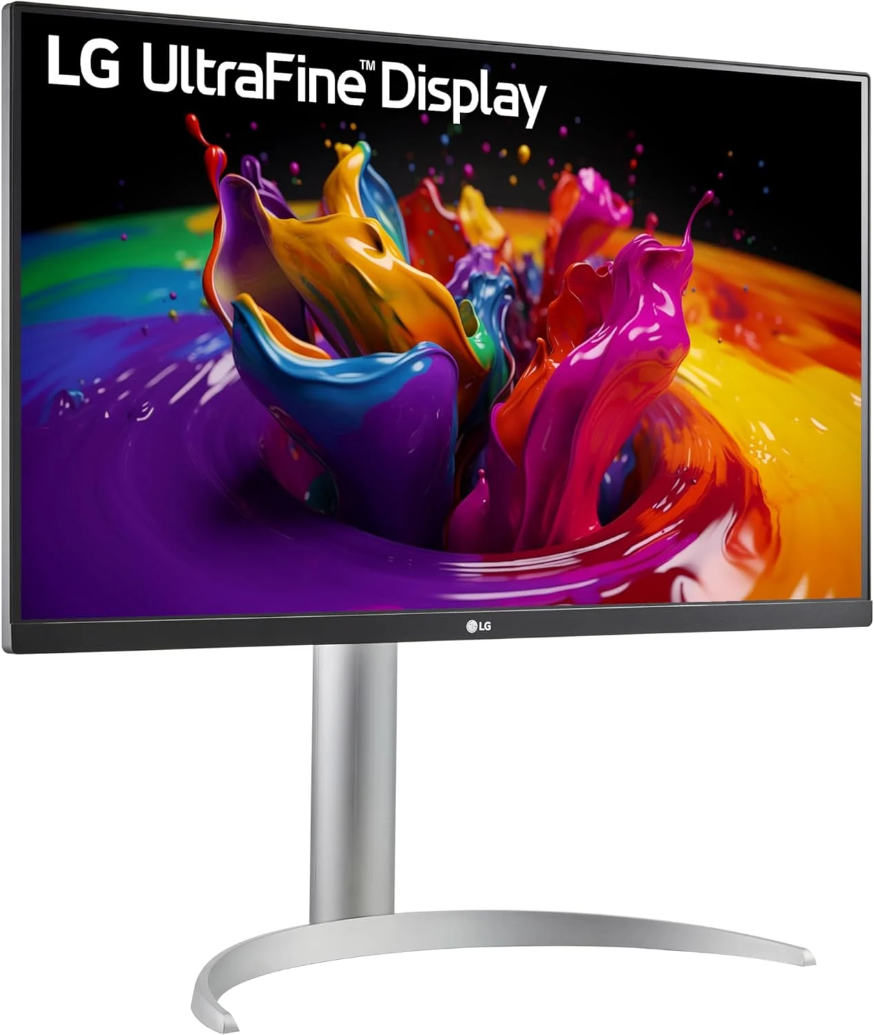 مانیتور ال جی 27UP850-W سایز 27 اینچ UHD (3840 x 2160) با پنل IPS، VESA DisplayHDR 400، پوشش رنگ 95% DCI-P3، USB-C، طراحی تقریبا بدون حاشیه در 3 طرف، پایه قابل تنظیم ارتفاع/چرخش/شیب - نقره ای