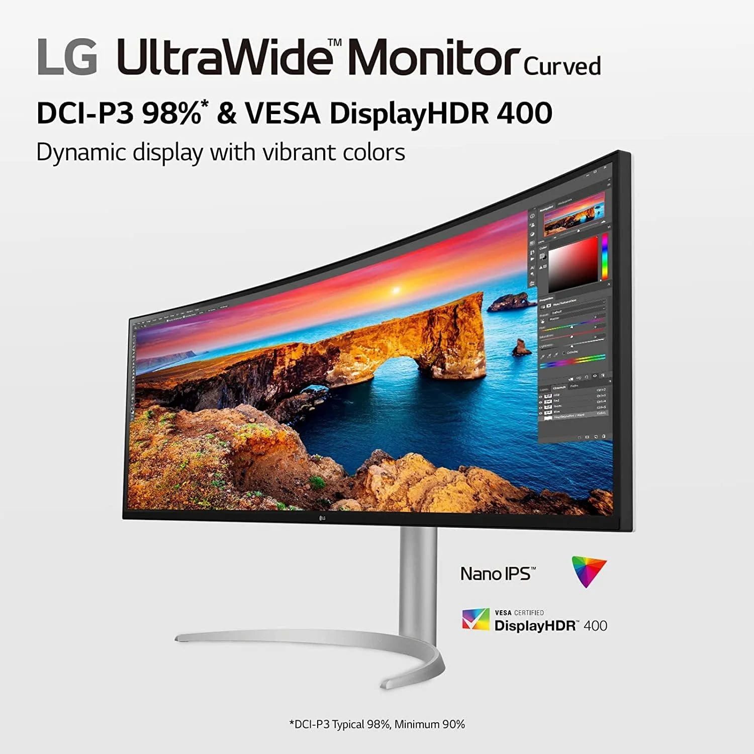 مانیتور فوق عریض الجی (49WQ95C) - صفحه نمایش 49 اینچی 32:9 Nano IPS، DQHD (5120x1440p) با نرخ 144 هرتز، DCI-P3 98٪، Display HDR™400، خمیده مانیتور فوق عریض الجی (49WQ95C) - صفحه نمایش 49 اینچی 32:9 Nano IPS، DQHD (5120x1440p) با نرخ 144 هرتز، DCI-P3 98٪، Display HDR™400، خمیده