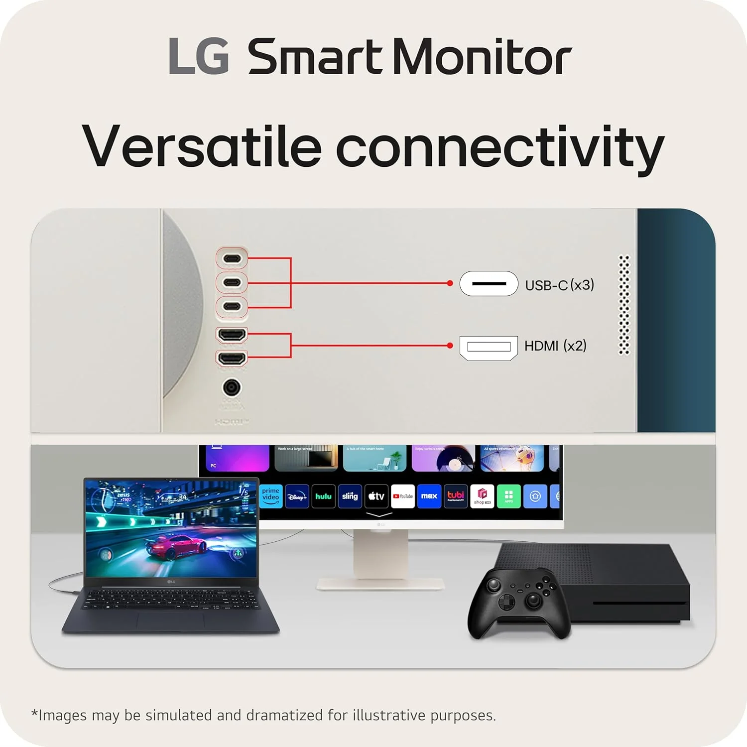 مانیتور هوشمند 32 اینچی LG مدل 32SR85U-W با کیفیت 4K UHD، پنل IPS، سیستم عامل webOS، قابلیت ThinQ Home، پورت USB Type-C با توان 90W PD، وب‌کم FHD و اسپیکر داخلی، HDR 10، AirPlay 2، Screen Share، بلوتوث، رنگ سفید