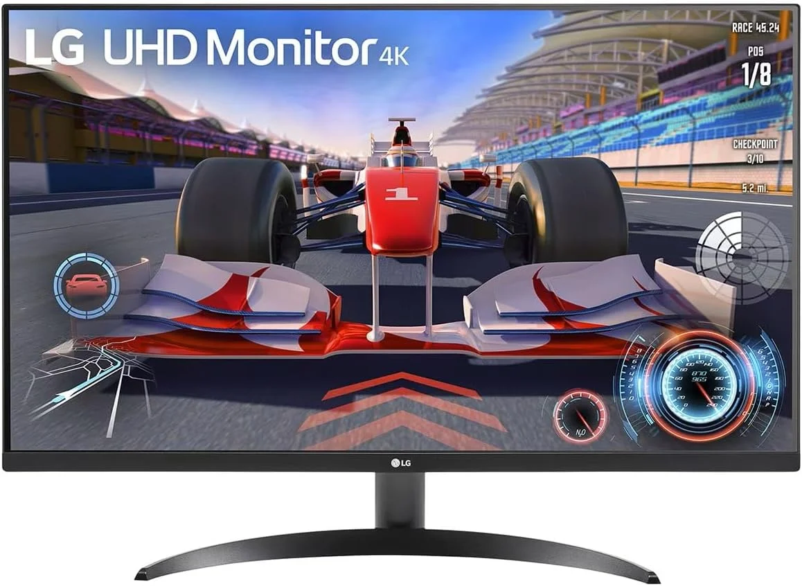مانیتور 32 اینچی UHD 4K HDR ال‌جی مدل 32UR500 با پورت HDMI، DisplayPort، بلندگو و پایه قابل تنظیم شیب - مشکی