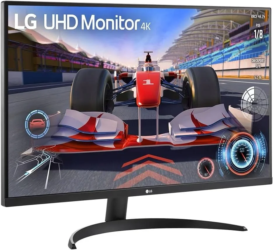 مانیتور 32 اینچی UHD 4K HDR ال‌جی مدل 32UR500 با پورت HDMI، DisplayPort، بلندگو و پایه قابل تنظیم شیب - مشکی
