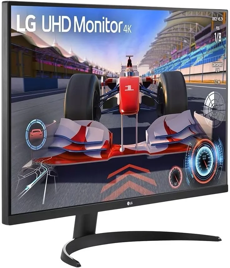 مانیتور 32 اینچی UHD 4K HDR ال‌جی مدل 32UR500 با پورت HDMI، DisplayPort، بلندگو و پایه قابل تنظیم شیب - مشکی