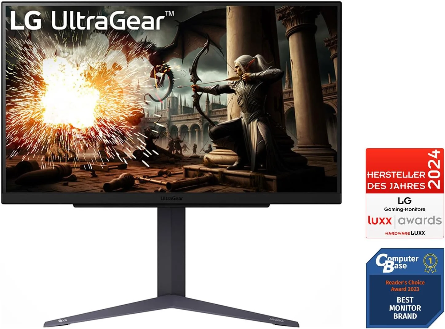 مانیتور گیمینگ ال جی الکترونیکس مدل 27GR75Q-B Ultragear سایز 27 اینچ (68.5 سانتی متر)، 2560x1440، 16:9، WQHD 1440p، پوشش 99% sRGB، HDR10، نرخ تازه سازی 165 هرتز، زمان پاسخگویی 1 میلی ثانیه GtG - مشکی