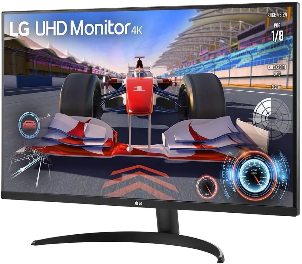 مانیتور 32 اینچی UHD 4K HDR ال‌جی مدل 32UR500 با پورت HDMI، DisplayPort، بلندگو و پایه قابل تنظیم شیب - مشکی