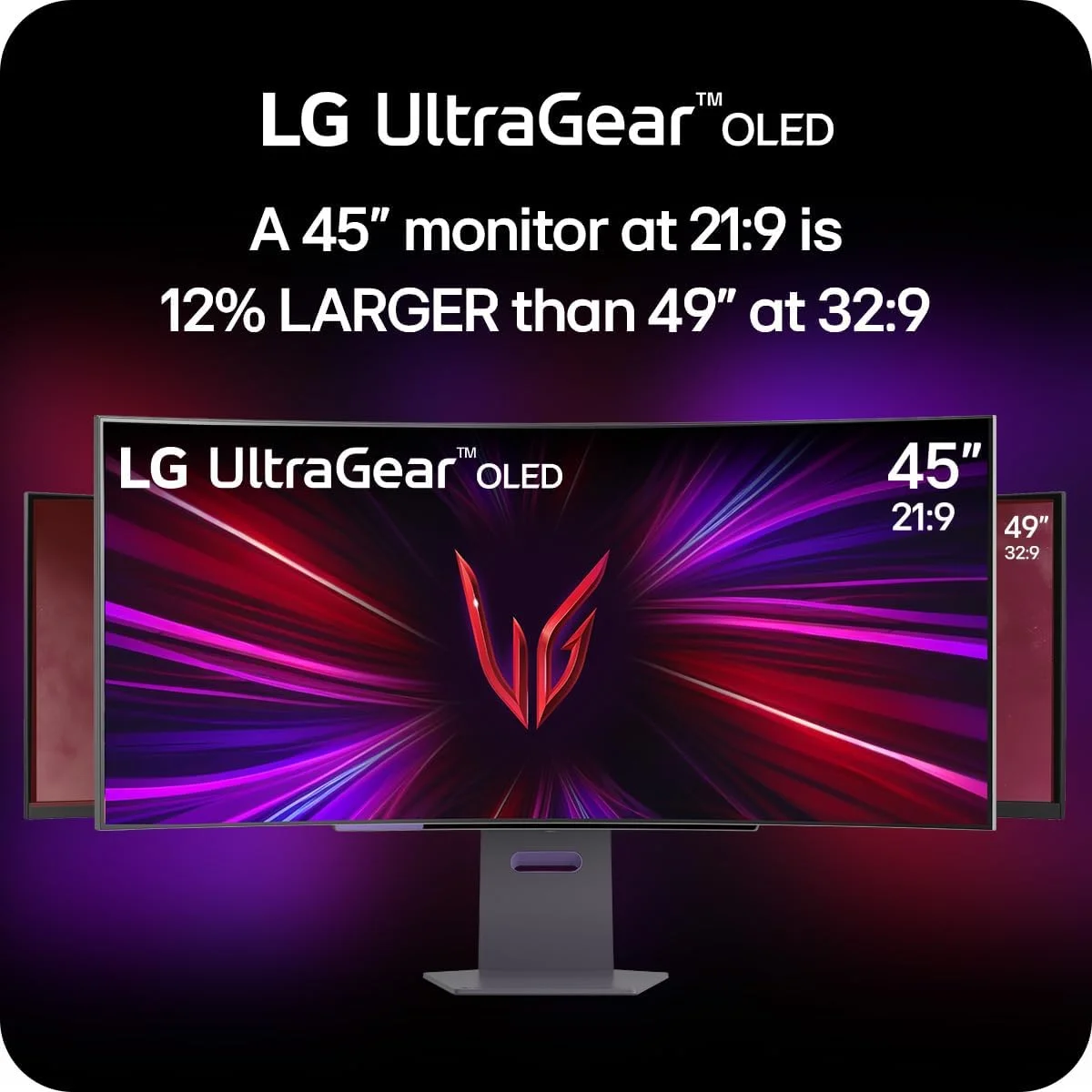 مانیتور گیمینگ خمیده اولد 45 اینچی LG مدل 45GS95QE Ultragear با رزولوشن WQHD، انحنای 800R، نرخ نوسازی 240 هرتز، زمان پاسخگویی 0.03 میلی‌ثانیه، DisplayHDR True Black 400، AMD FreeSync Premium Pro، NVIDIA G-Sync، HDMI 2.1، DisplayPort، قابلیت تنظیم ارتفاع/شیب/چرخش، رنگ مشکی