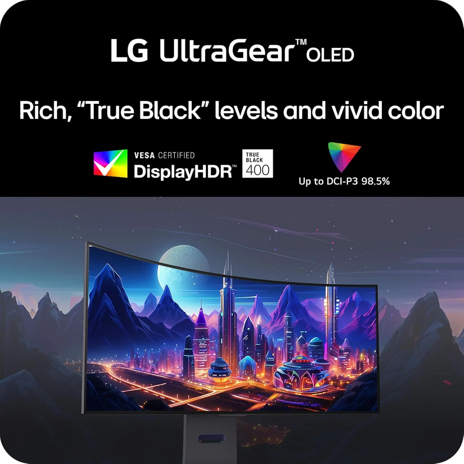 مانیتور گیمینگ خمیده اولد 45 اینچی LG مدل 45GS95QE Ultragear با رزولوشن WQHD، انحنای 800R، نرخ نوسازی 240 هرتز، زمان پاسخگویی 0.03 میلی‌ثانیه، DisplayHDR True Black 400، AMD FreeSync Premium Pro، NVIDIA G-Sync، HDMI 2.1، DisplayPort، قابلیت تنظیم ارتفاع/شیب/چرخش، رنگ مشکی