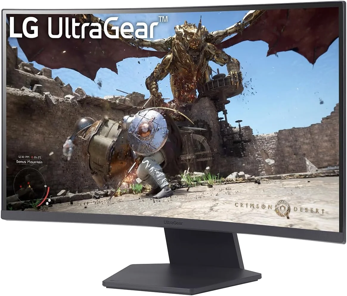 مانیتور کامپیوتر ال‌جی 27GS60QC-B، 68.6 سانتی‌متر [27 اینچ]، 2560 x 1440 پیکسل، Quad HD، LCD، مشکی (HDMI x2، DisplayPort، هدفون)