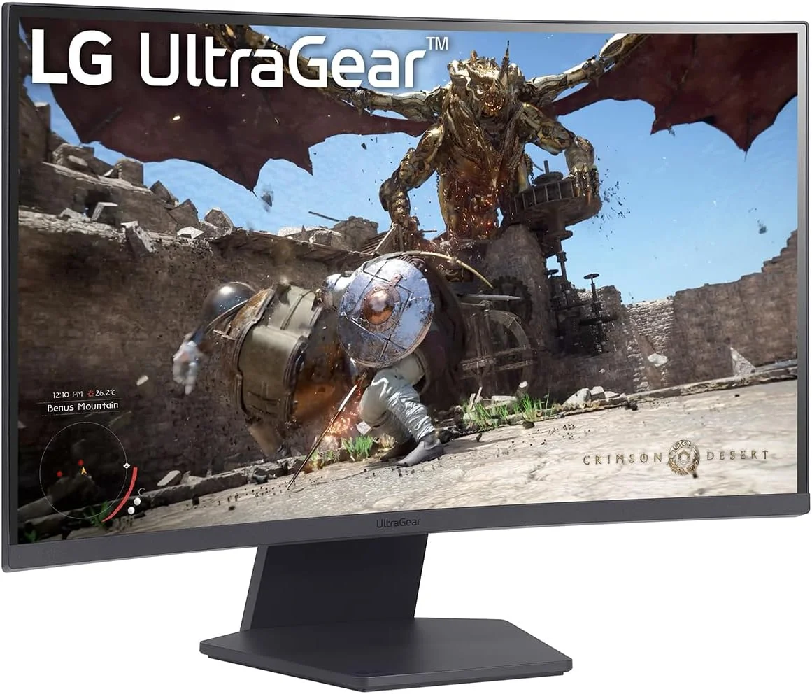 مانیتور کامپیوتر ال‌جی 27GS60QC-B، 68.6 سانتی‌متر [27 اینچ]، 2560 x 1440 پیکسل، Quad HD، LCD، مشکی (HDMI x2، DisplayPort، هدفون)