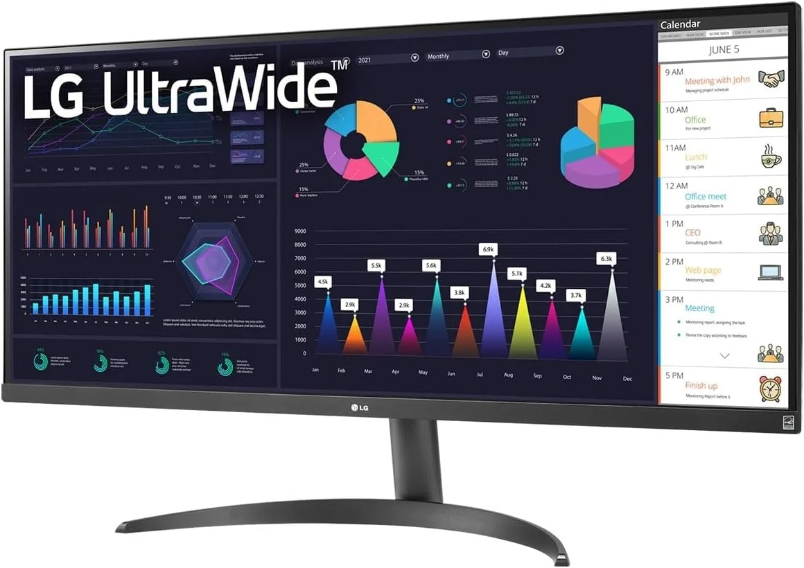 مانیتور 34 اینچی UltraWide™ Full HD ال‌جی مدل 34WQ500-B با AMD FreeSync™، USB Type-C و کاهش تاری حرکت 1ms