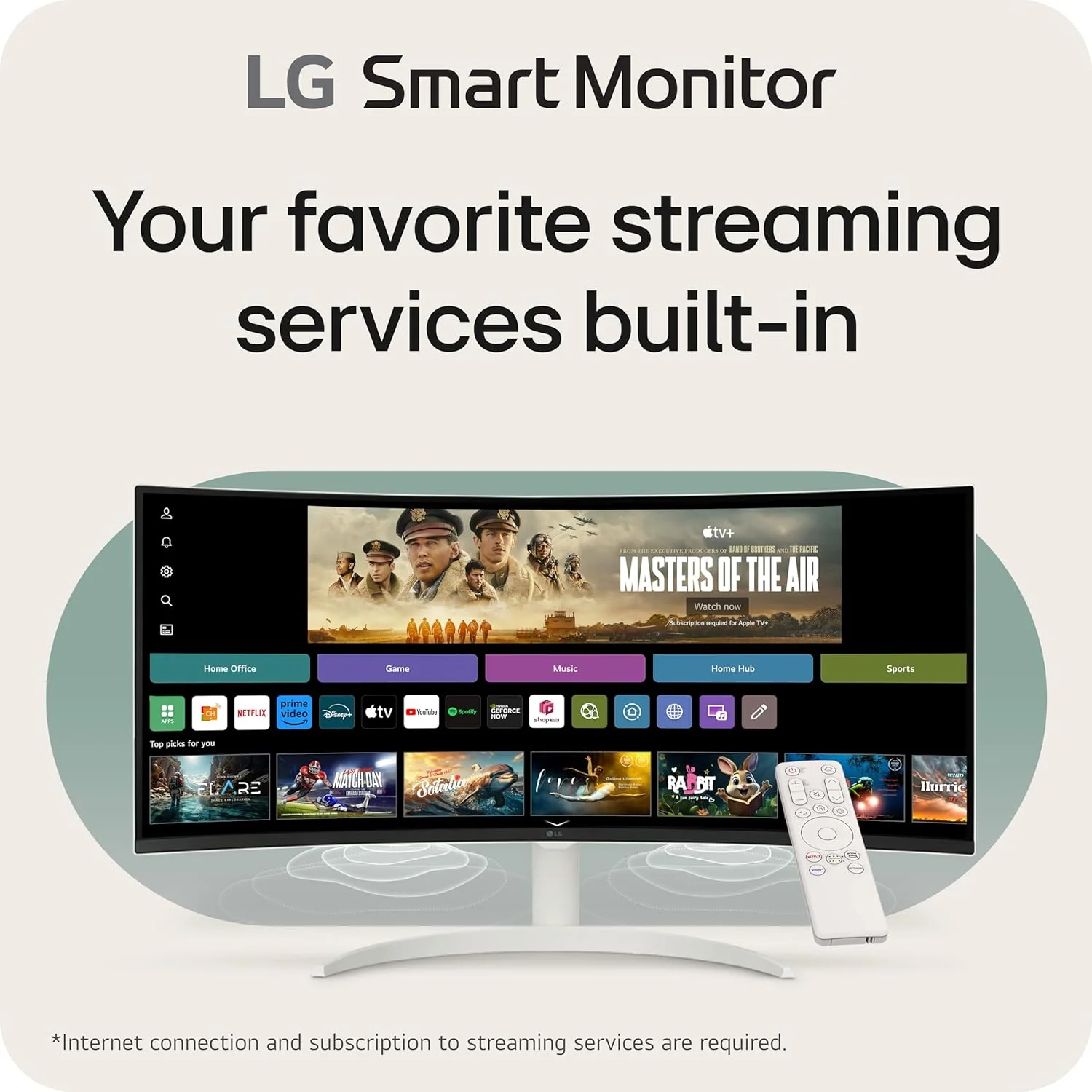 مانیتور هوشمند خمیده 34 اینچی LG مدل 34SR60QC-W با کیفیت QHD (3440x1440)، قابلیت استریم، صفحه نمایش UltraWide، سیستم عامل webOS، HDR10، نرخ نوسازی 100 هرتز، بلندگوی داخلی، AirPlay2، Screen Share، بلوتوث، برنامه ThinQ، رنگ سفید