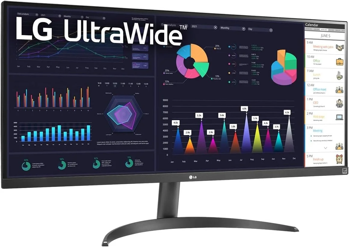 مانیتور 34 اینچی UltraWide™ Full HD ال‌جی مدل 34WQ500-B با AMD FreeSync™، USB Type-C و کاهش تاری حرکت 1ms