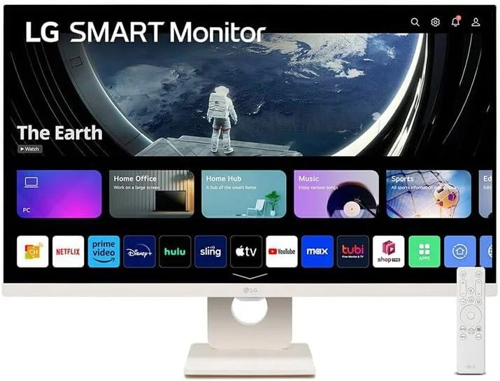 مانیتور هوشمند 27 اینچی ال جی مدل 27SR50F-W.AEU با کیفیت Full HD و صفحه نمایش LED، رزولوشن 1920x1080 پیکسل، سفید