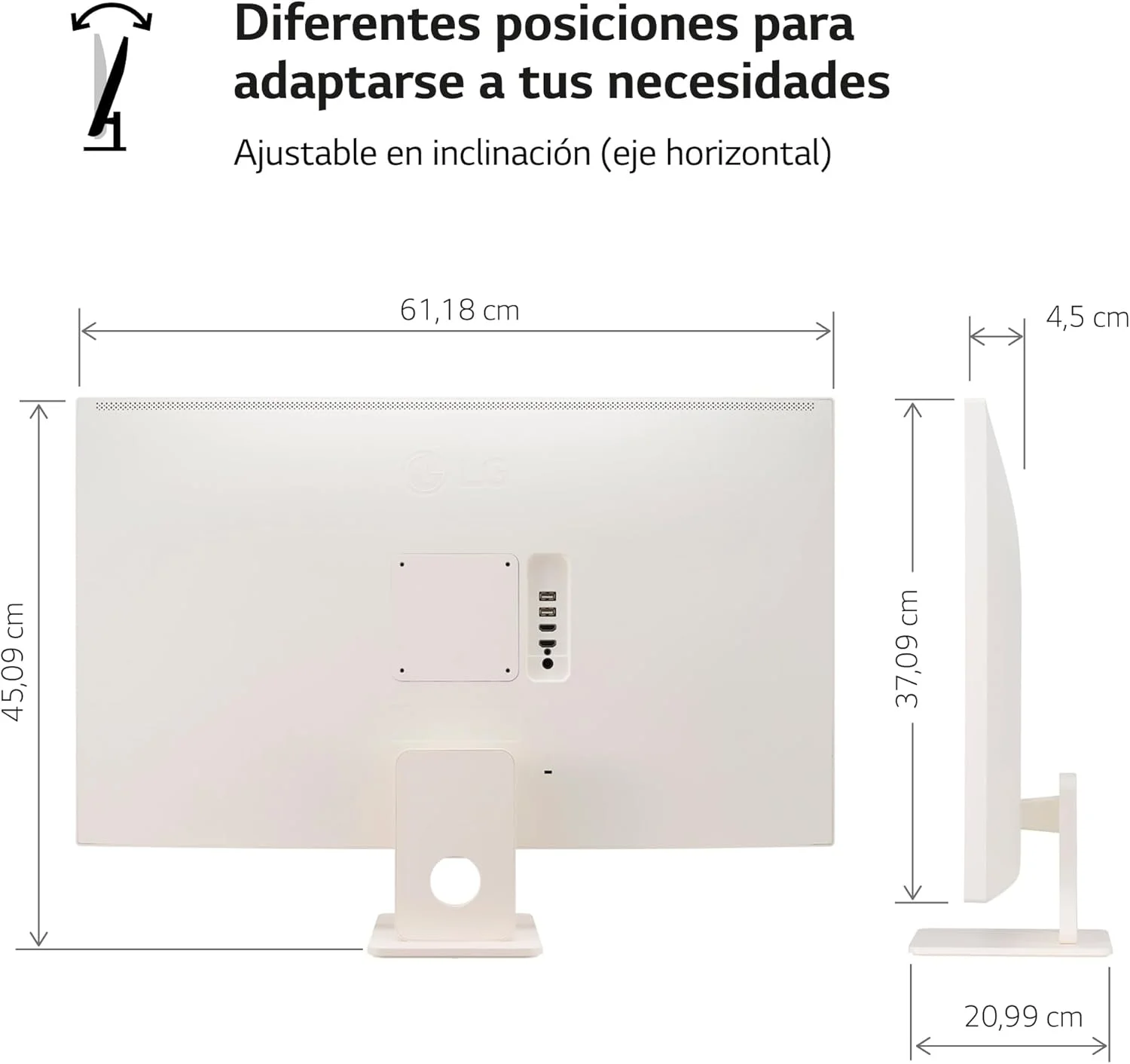مانیتور هوشمند 27 اینچی ال جی مدل 27SR50F-W.AEU با کیفیت Full HD و صفحه نمایش LED، رزولوشن 1920x1080 پیکسل، سفید