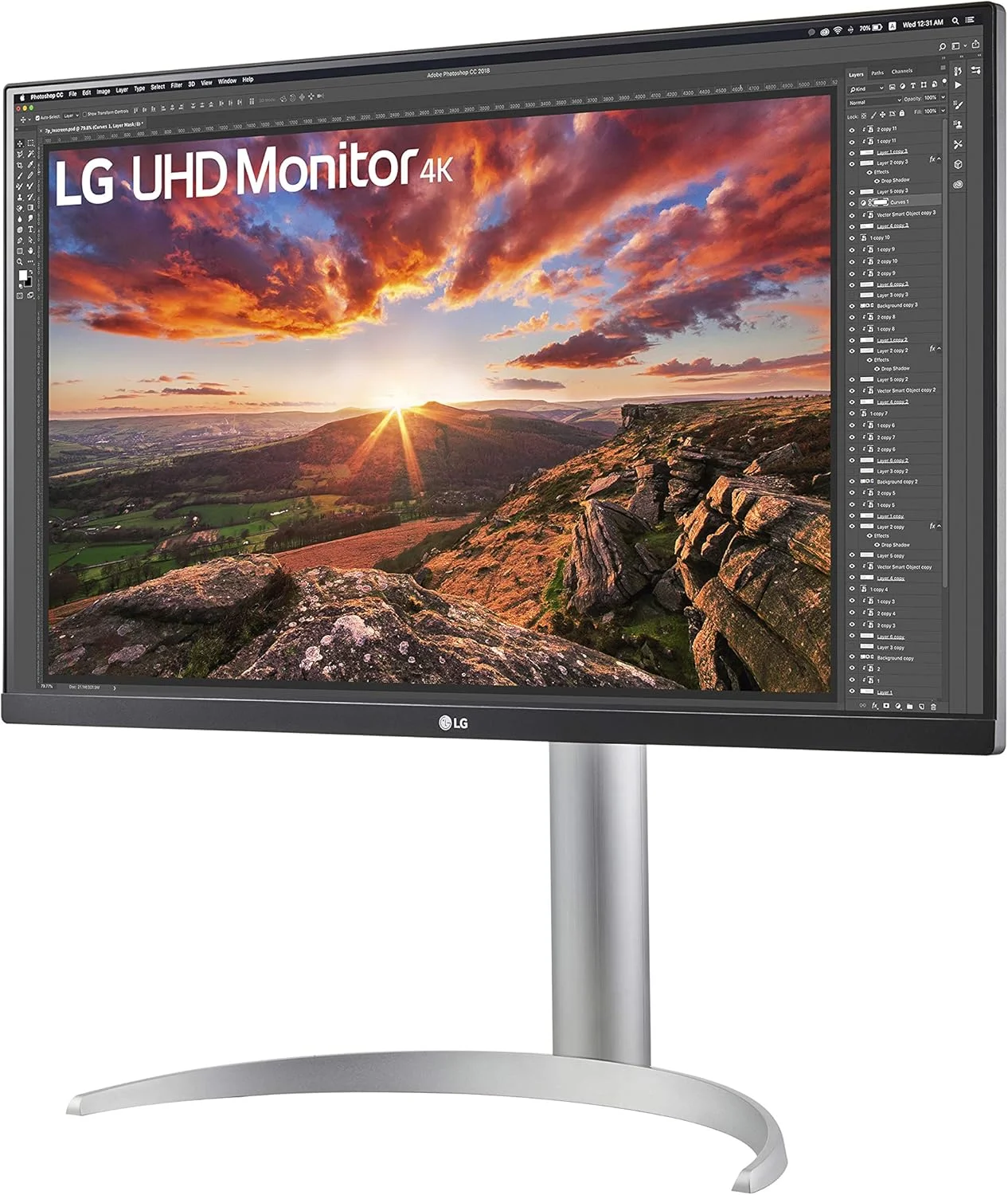 مانیتور ال‌جی 27UP850-W سایز 27 اینچ UHD (3840 x 2160) با پنل IPS، VESA DisplayHDR 400، پوشش رنگی 95% DCI-P3، USB-C، طراحی تقریبا بدون حاشیه در 3 طرف، پایه قابل تنظیم ارتفاع/چرخش/شیب - نقره‌ای (تجدید شده)
