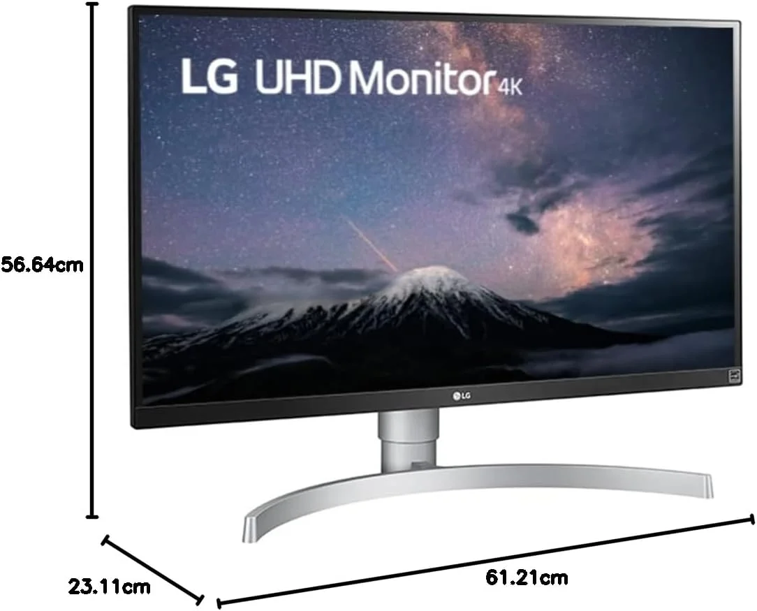 مانیتور ال ای دی 27 اینچی 4K UHD ال جی با VESA Display HDR 400، سفید نقره ای - 27UL650-W