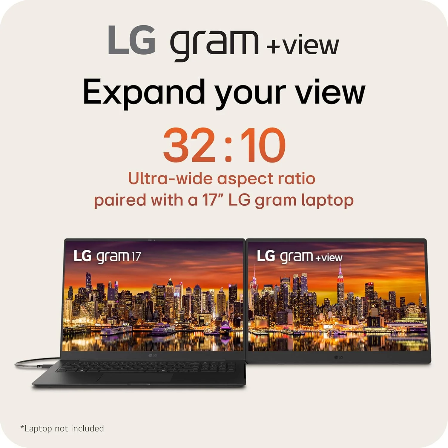مانیتور قابل حمل 17 اینچی LG gram +View، سبک وزن، WQXGA (2560x1600) با پنل IPS ضد تابش نور، نسبت تصویر 16:10، پوشش رنگی تا 99% DCI-P3، بلندگوی داخلی، USB Type-C، DisplayPort، mini HDMI - نقره ای تیتانیومی مانیتور قابل حمل 17 اینچی LG gram +View، سبک وزن، WQXGA (2560x1600) با پنل IPS ضد تابش نور، نسبت تصویر 16:10، پوشش رنگی تا 99% DCI-P3، بلندگوی داخلی، USB Type-C، DisplayPort، mini HDMI - نقره ای تیتانیومی
