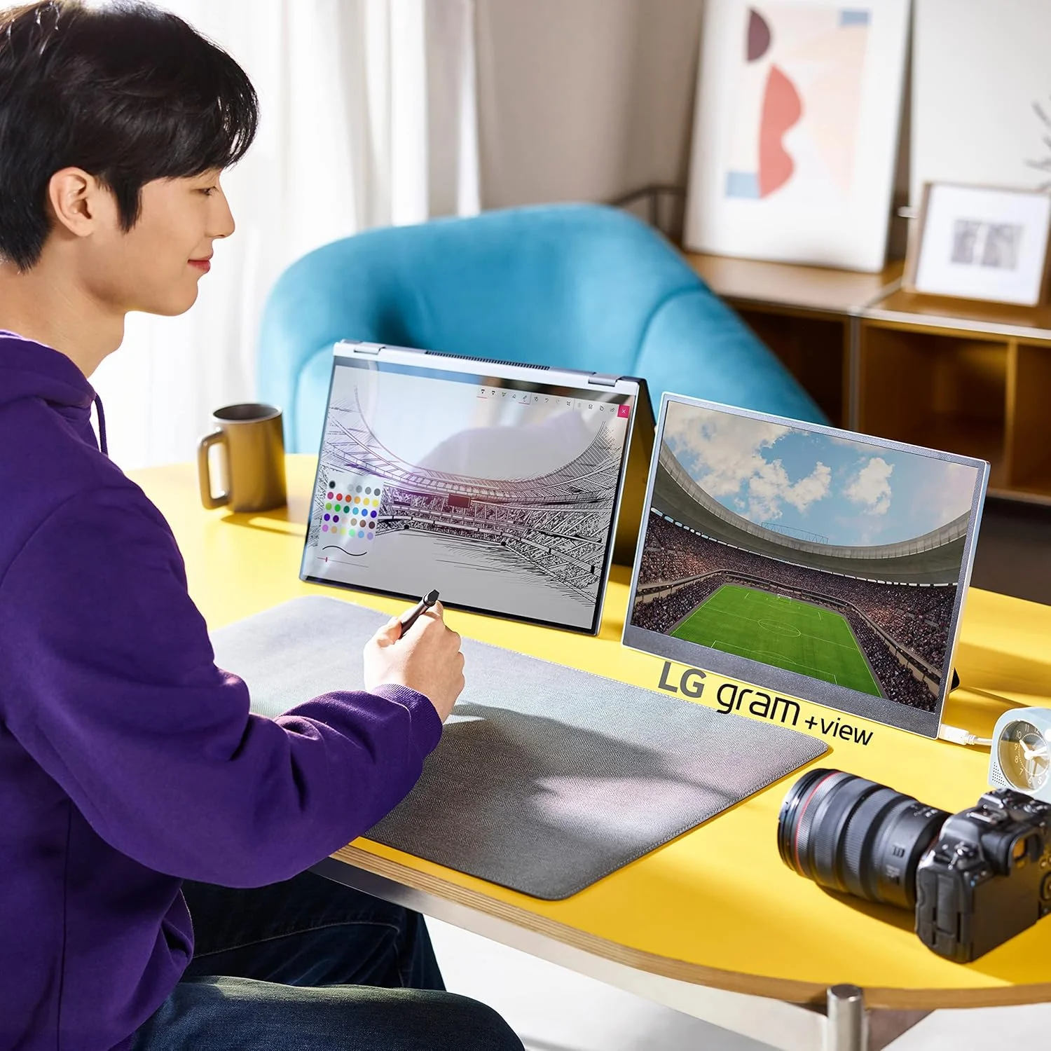 مانیتور قابل حمل 16 اینچی LG Gram +View مدل 16MR70.ASDA1 با کیفیت WQXGA مانیتور قابل حمل 16 اینچی LG Gram +View مدل 16MR70.ASDA1 با کیفیت WQXGA