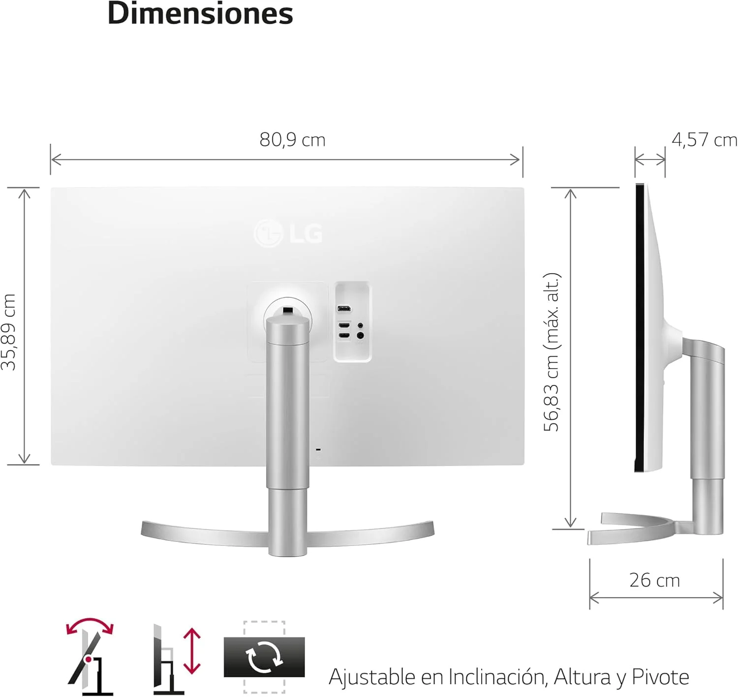 مانیتور الجی 27UP850-W سایز 27 اینچ با رزولوشن 4K، پنل IPS، زمان پاسخگویی 5 میلیثانیه، دارای پورتهای HDMI، DisplayPort، USB-C، قابلیت چرخش، اسپیکر و پایه VESA - مشکی/سفید مانیتور الجی 27UP850-W سایز 27 اینچ با رزولوشن 4K، پنل IPS، زمان پاسخگویی 5 میلیثانیه، دارای پورتهای HDMI، DisplayPort، USB-C، قابلیت چرخش، اسپیکر و پایه VESA - مشکی/سفید