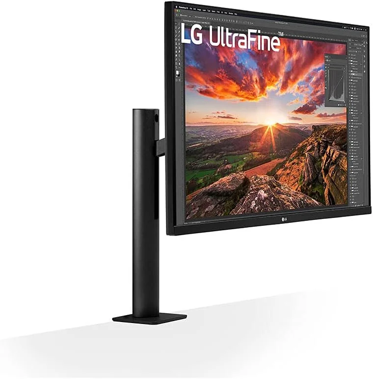 مانیتور ال‌جی 32UN880 ERGO سایز 31.5 اینچ UltraHD 4K LED IPS HDR، 3840x2160، AMD FreeSync 60Hz، HDMI 2.0، Display Port 1.4، USB-C، USB Hub، اسپیکر استریو 10W، خروجی صدا، Flicker Safe، پایه ERGO، مشکی