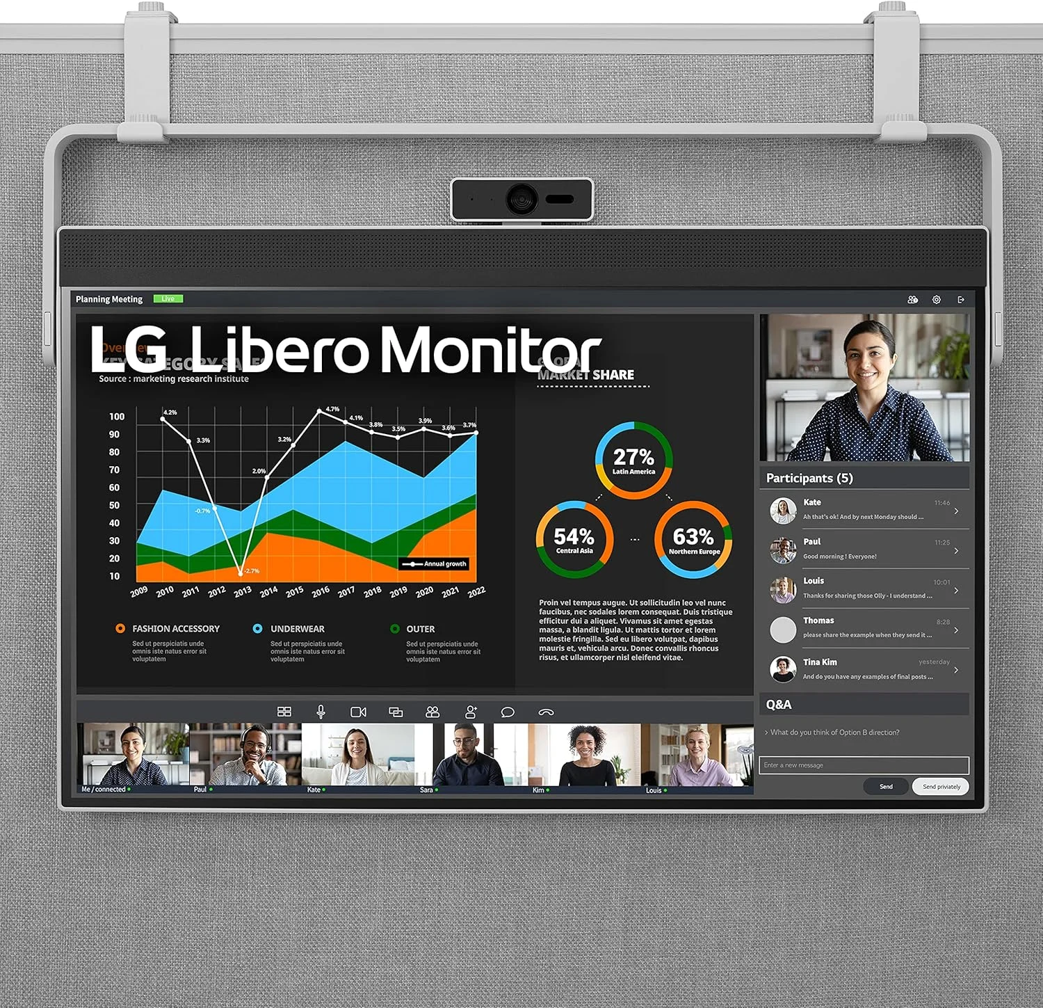 مانیتور 27 اینچی LG مدل 27MQ70QC-S.AUS QHD IPS HDR 10 Libero به همراه وب‌کم جداشدنی Full HD