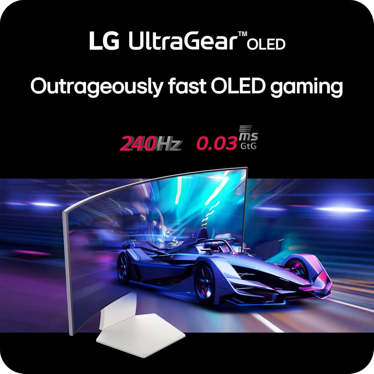 مانیتور گیمینگ خمیده 34 اینچی اولتراگیر OLED ال‌جی مدل 34GS95QE، رزولوشن WQHD، انحنای 800R، نرخ تازه‌سازی 240 هرتز، زمان پاسخ‌دهی 0.03 میلی‌ثانیه، DisplayHDR True Black 400، AMD FreeSync Premium Pro، NVIDIA G-Sync، HDMI 2.1، DisplayPort، پایه با قابلیت تنظیم ارتفاع/شیب/چرخش، سفید