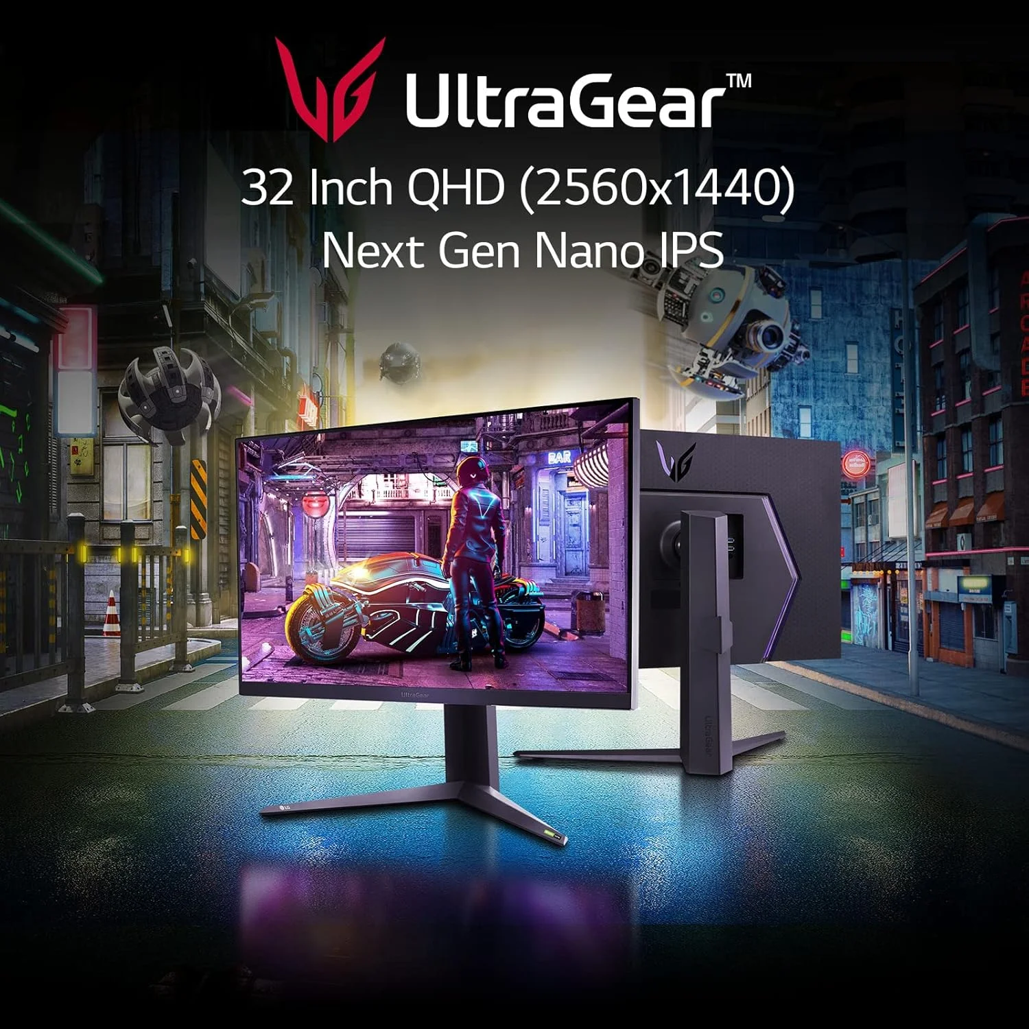 مانیتور گیمینگ 32 اینچی LG مدل 32GQ850 B با رزولوشن QHD 2560 x 1440، پنل Nano IPS، زمان پاسخگویی 1 میلی‌ثانیه و نرخ تازه‌سازی 240 هرتز، سازگار با G-SYNC و AMD FreeSync Premium Pro، رنگ مشکی، مدل 32GQ850-B.AUS، LG32GQ850B