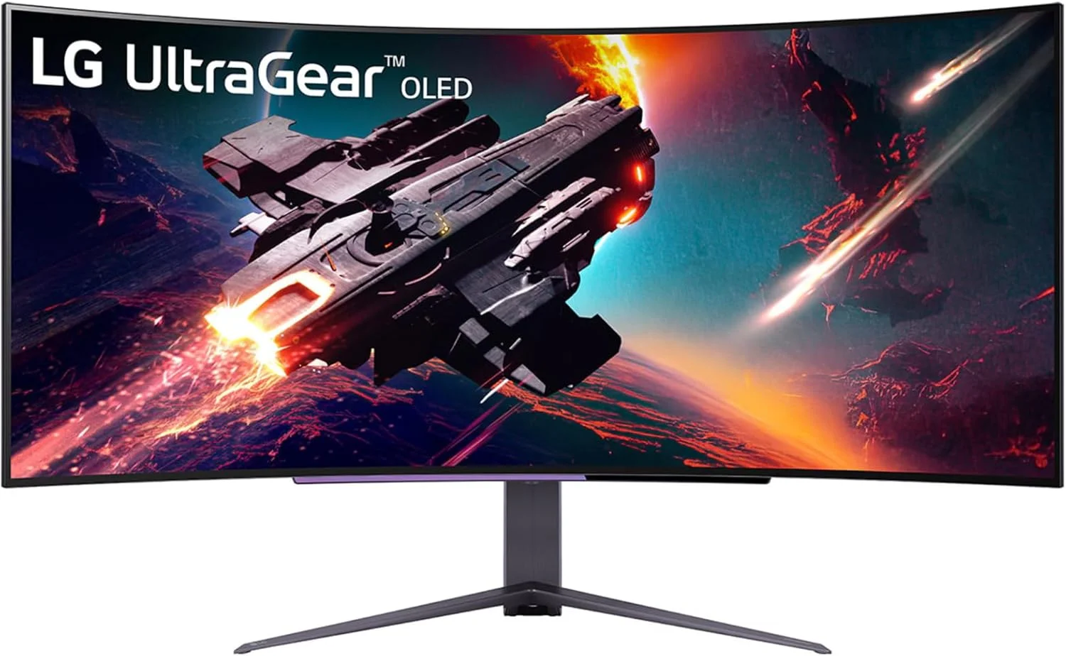 مانیتور گیمینگ خمیده اولد 45 اینچی ال‌جی مدل 45GS96QB-B | انحنای 800R، DisplayHDR True Black 400، نرخ تازه‌سازی 240 هرتز، زمان پاسخ‌گویی 0.03 میلی‌ثانیه (GtG)، USB Type-C™، DepthSound