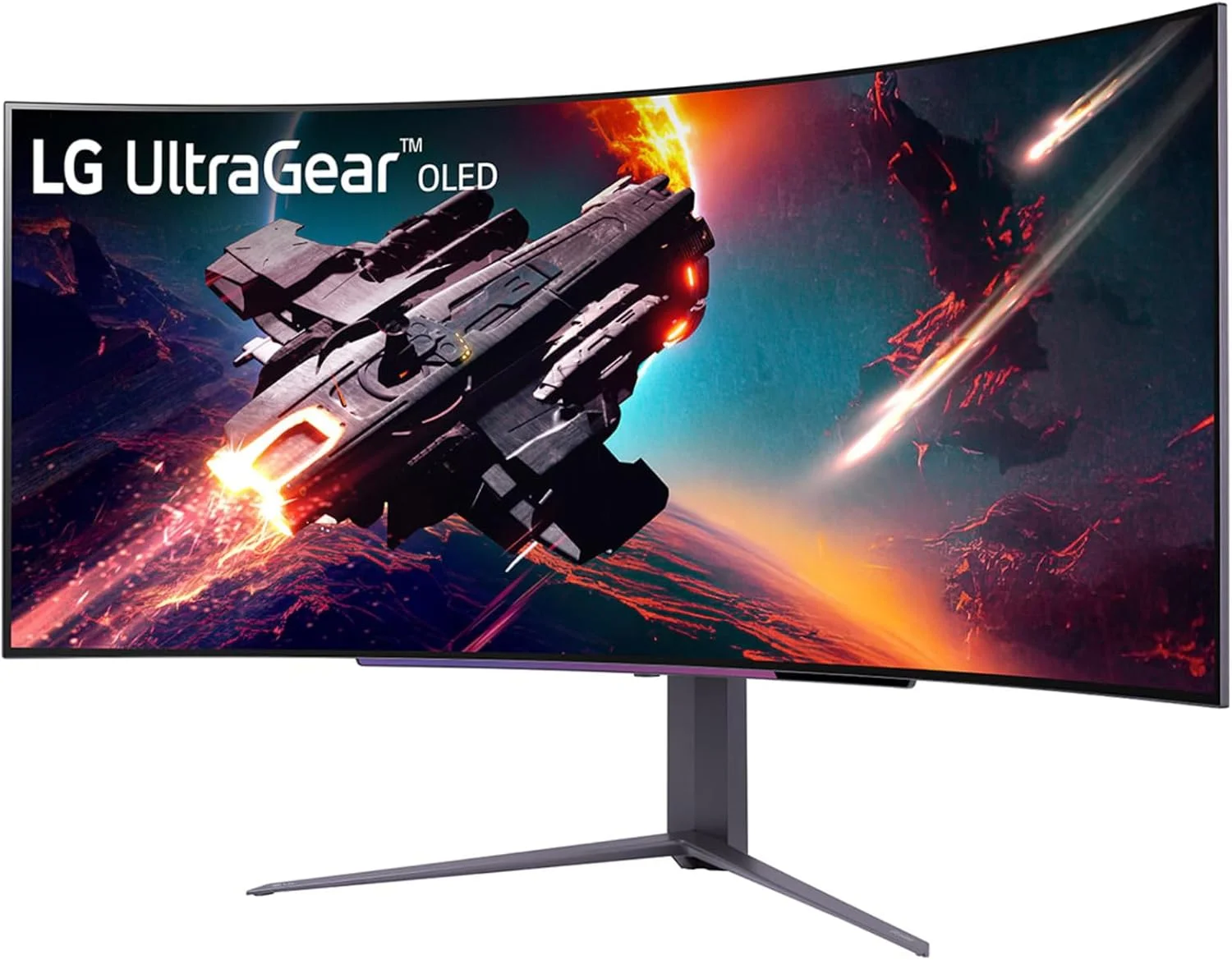 مانیتور گیمینگ خمیده اولد 45 اینچی ال‌جی مدل 45GS96QB-B | انحنای 800R، DisplayHDR True Black 400، نرخ تازه‌سازی 240 هرتز، زمان پاسخ‌گویی 0.03 میلی‌ثانیه (GtG)، USB Type-C™، DepthSound